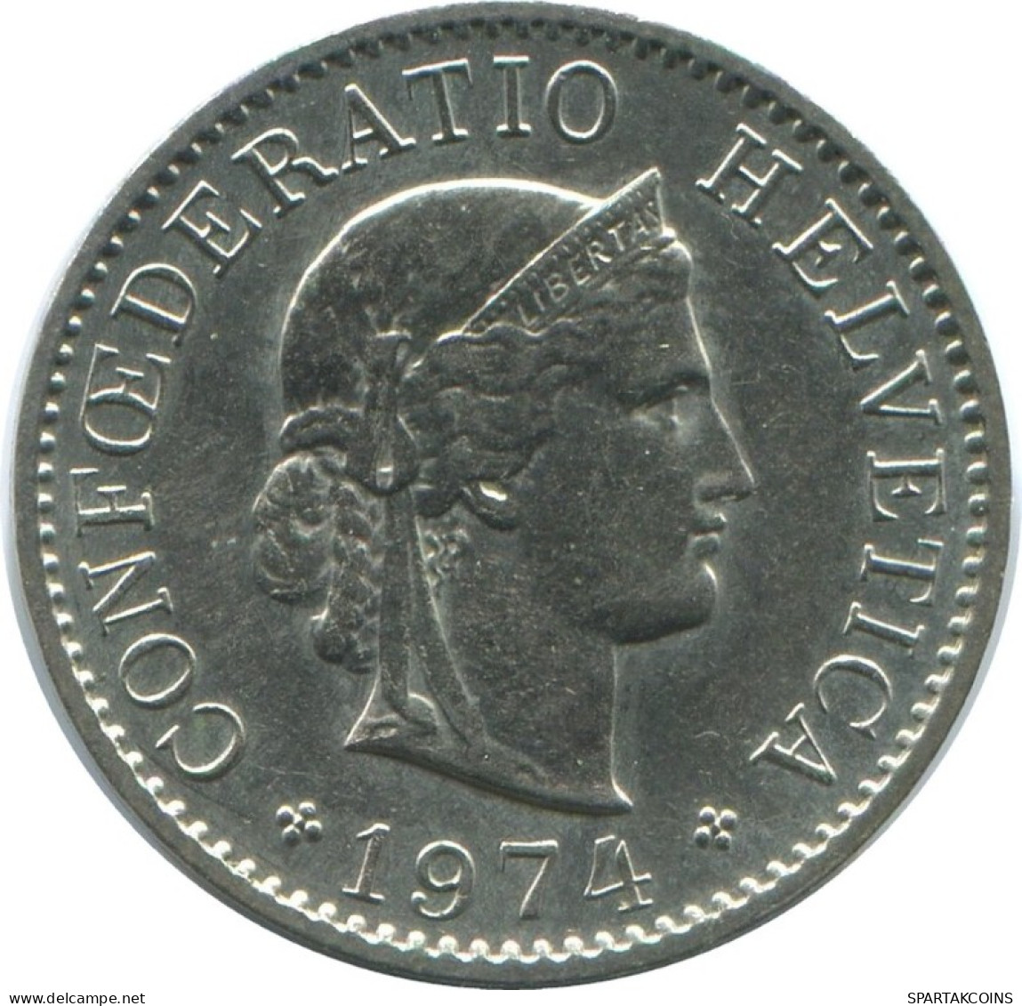 5 RAPPEN 1974 SWITZERLAND Coin HELVETIA #AD971.2.U.A - Andere & Zonder Classificatie