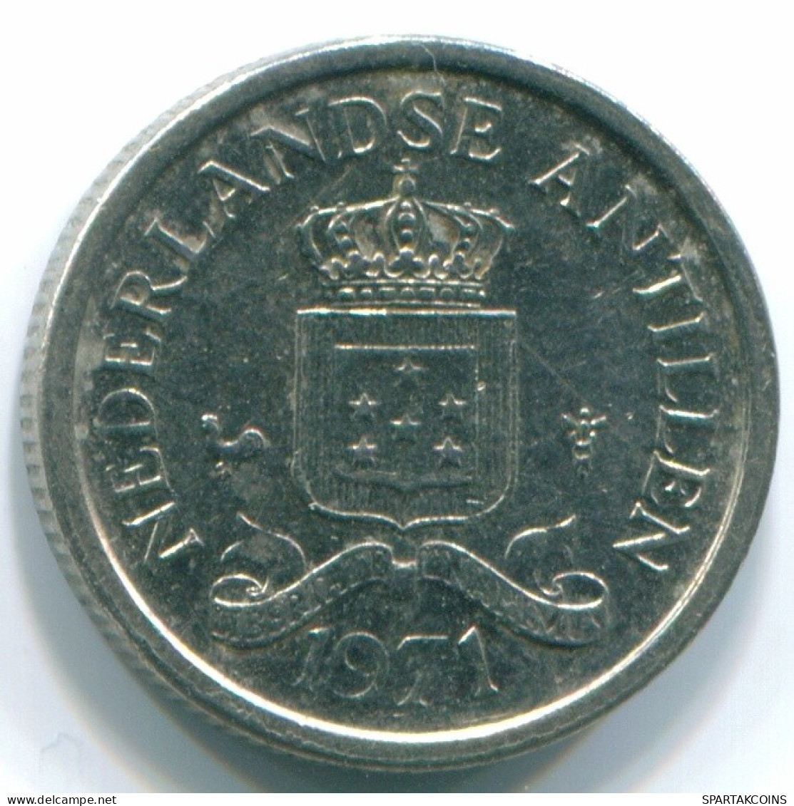 10 CENTS 1971 ANTILLAS NEERLANDESAS Nickel Colonial Moneda #S13442.E.A - Antilles Néerlandaises