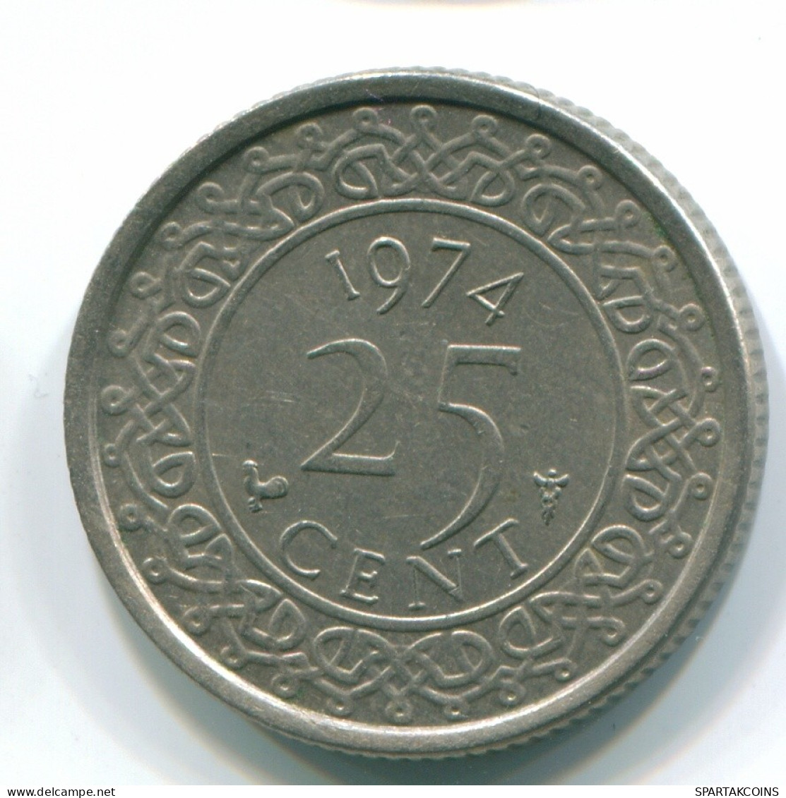 25 CENTS 1974 SURINAME Netherlands Nickel Colonial Coin #S11230.U.A - Surinam 1975 - ...