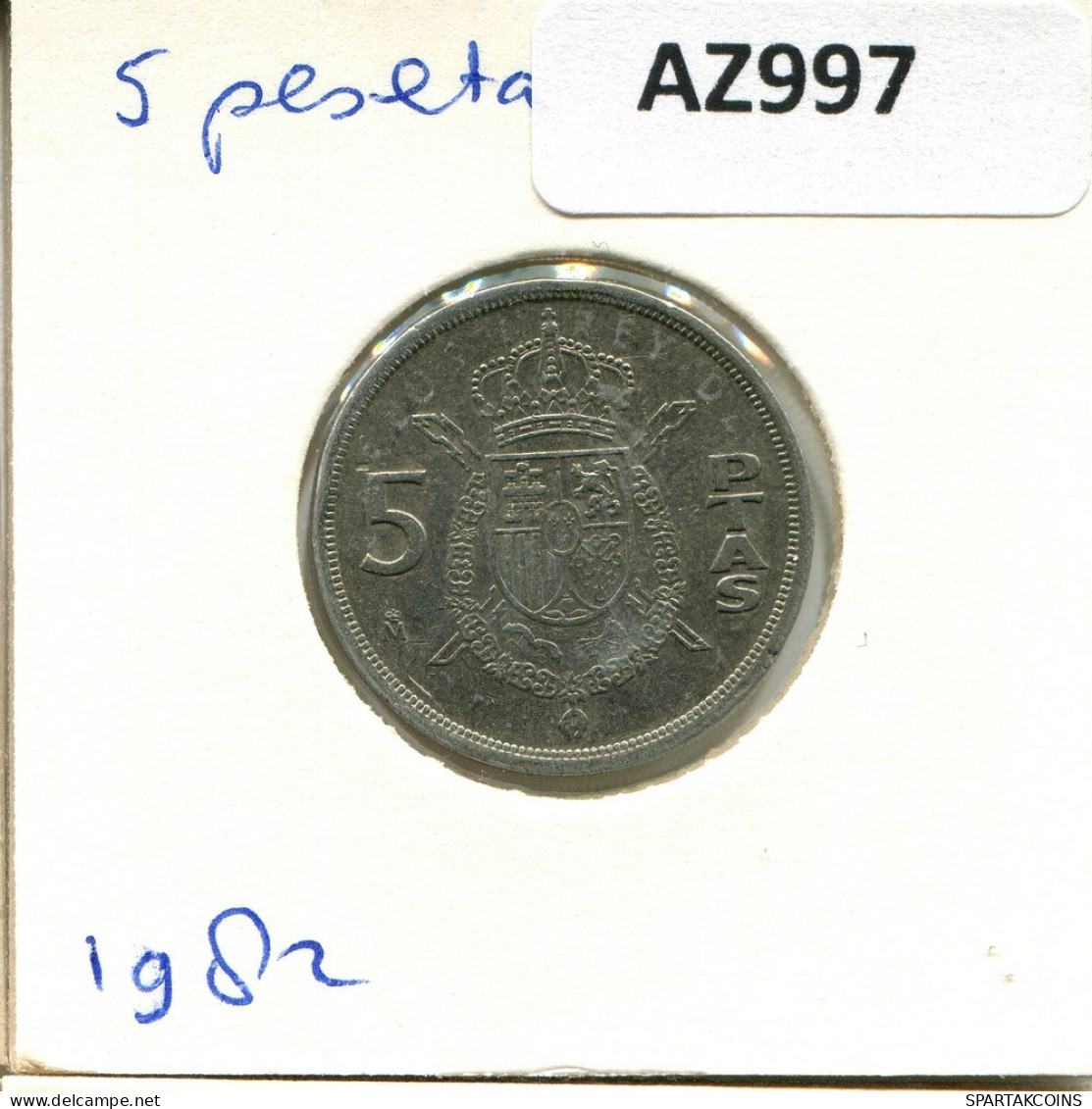 5 PESETAS 1982 ESPAGNE SPAIN Pièce #AZ997.F.A - 5 Pesetas