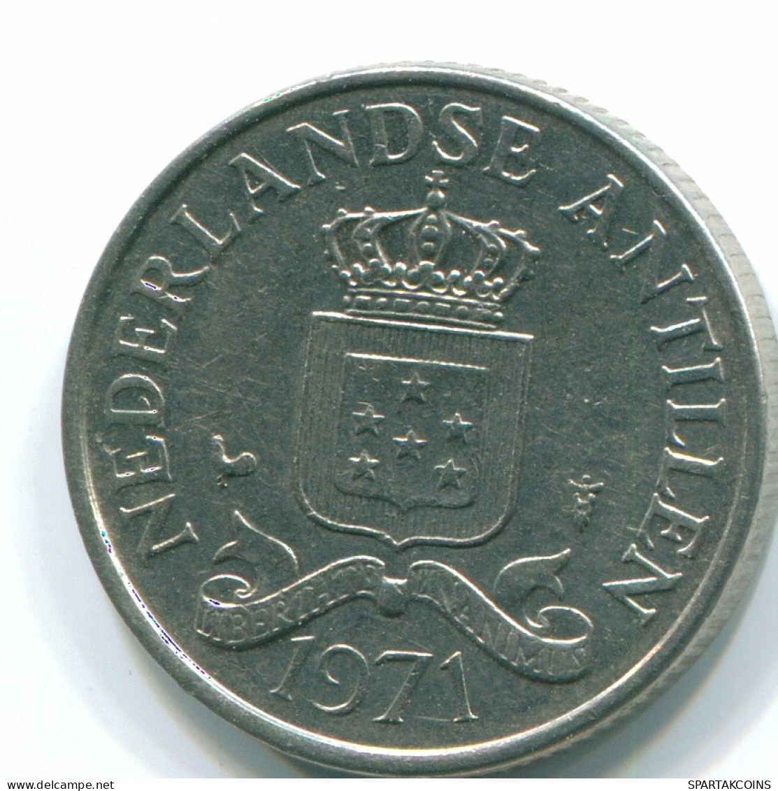 25 CENTS 1971 NIEDERLÄNDISCHE ANTILLEN Nickel Koloniale Münze #S11573.D.A - Niederländische Antillen