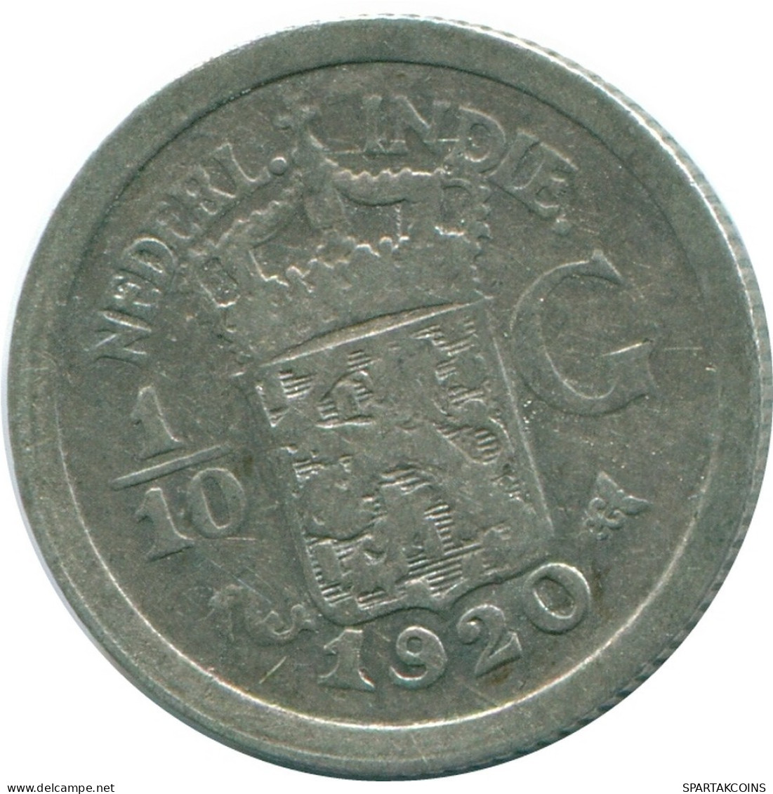 1/10 GULDEN 1920 NIEDERLANDE OSTINDIEN SILBER Koloniale Münze #NL13383.3.D.A - Niederländisch-Indien