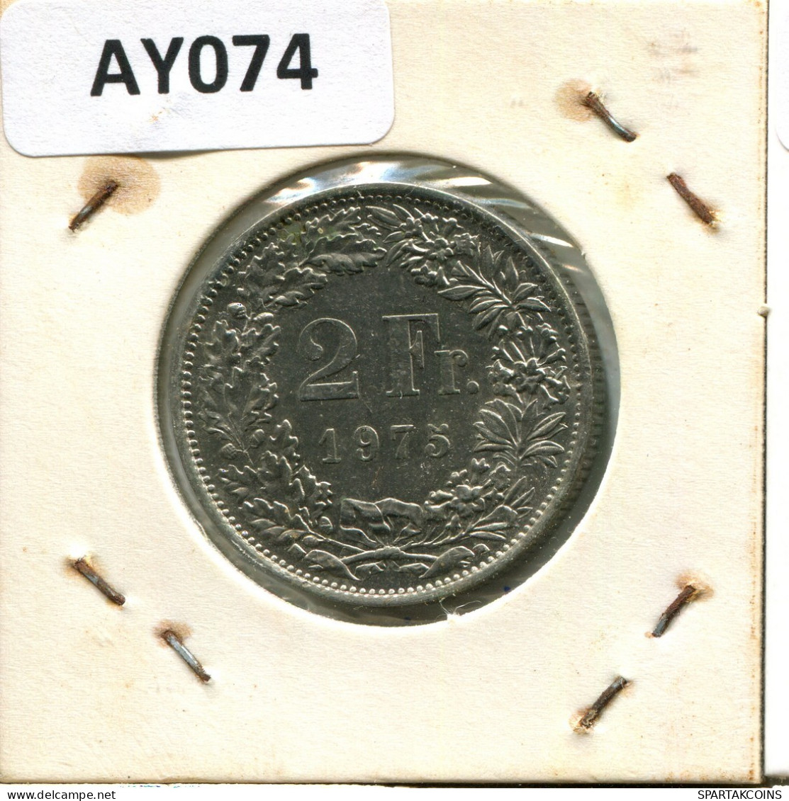2 FRANCS 1975 SUISSE SWITZERLAND Pièce #AY074.3.F.A - Other & Unclassified