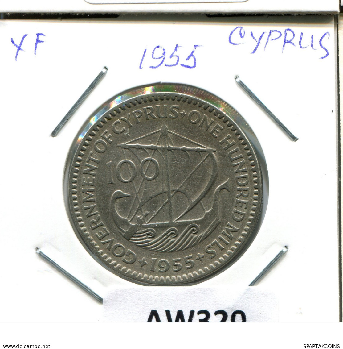 100 CENTS 1955 CHYPRE CYPRUS Pièce #AW320.F.A - Chypre