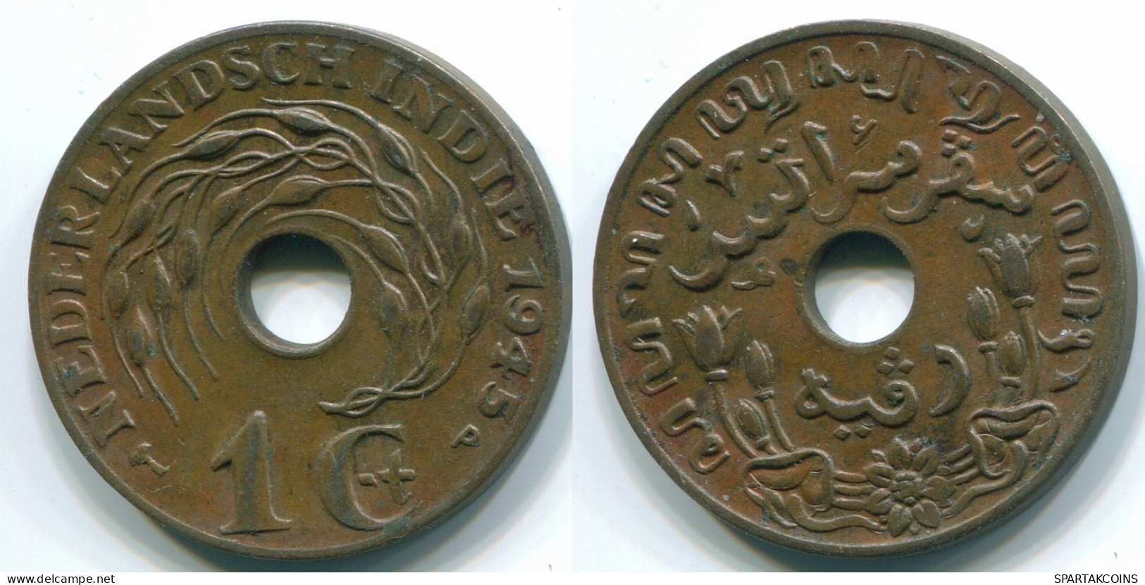 1 CENT 1945 P NIEDERLANDE OSTINDIEN INDONESISCH Koloniale Münze #S10427.D.A - Niederländisch-Indien