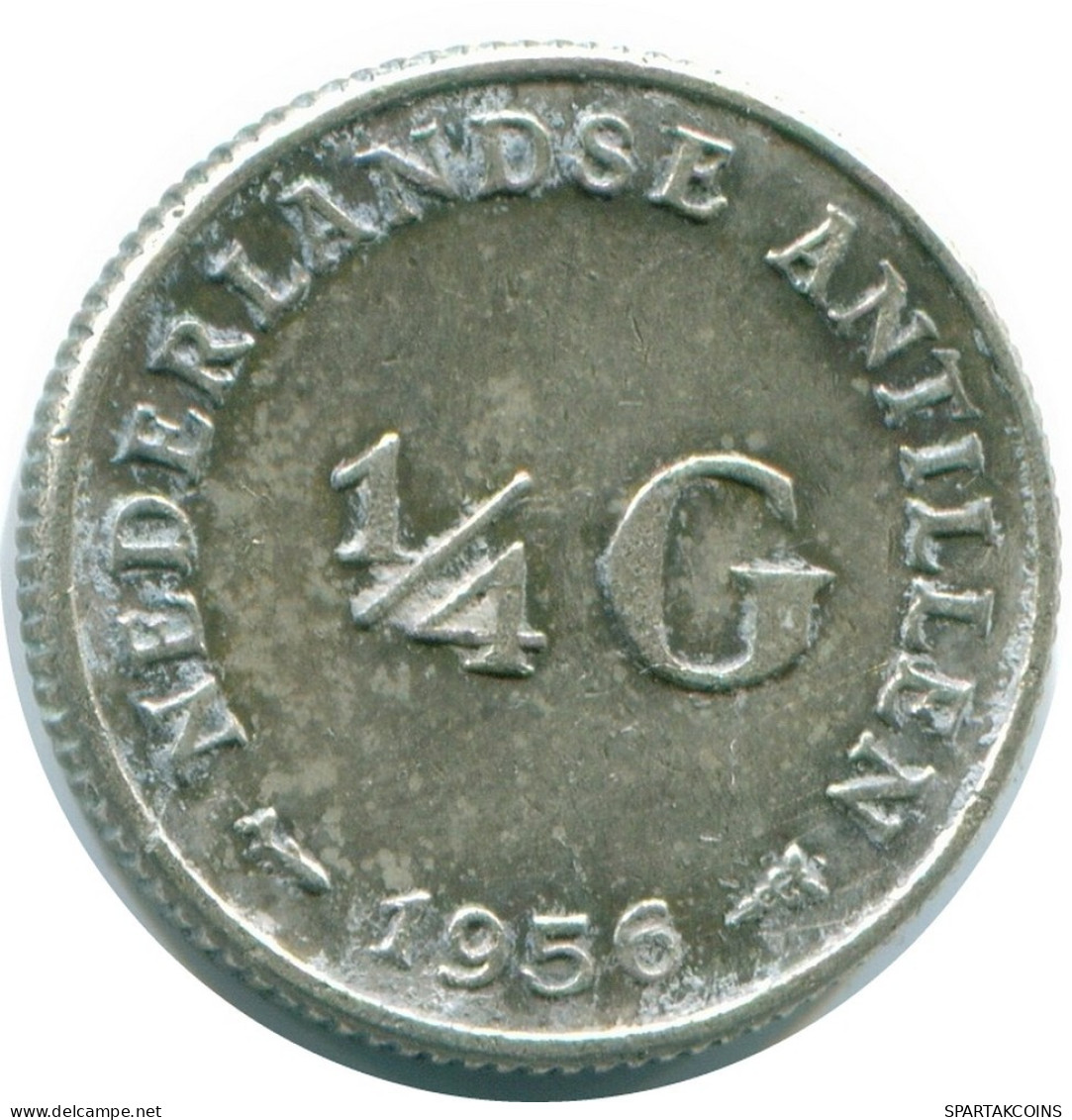 1/4 GULDEN 1956 NETHERLANDS ANTILLES SILVER Colonial Coin #NL10955.4.U.A - Niederländische Antillen