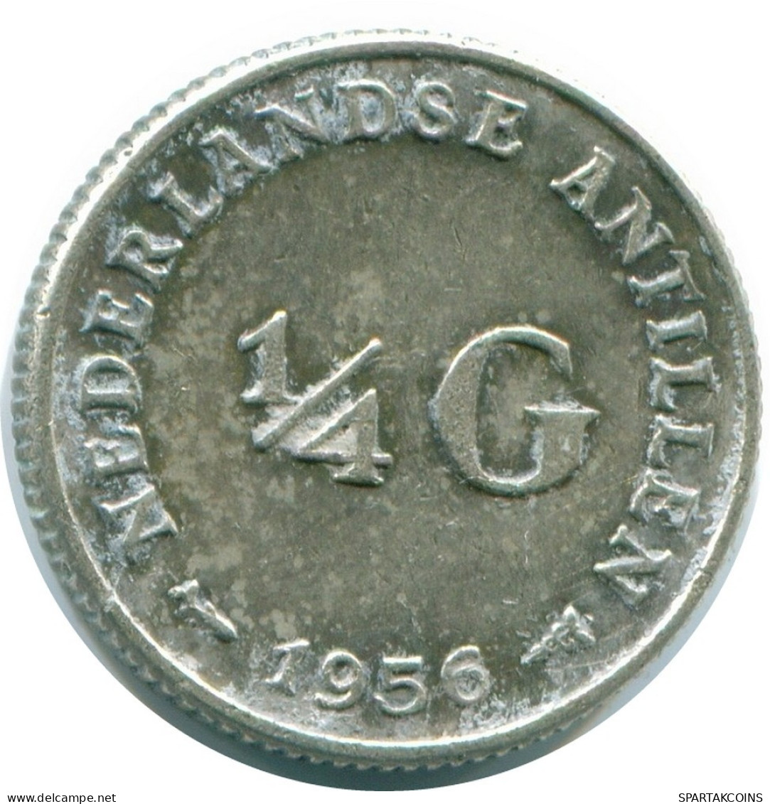 1/4 GULDEN 1956 NETHERLANDS ANTILLES SILVER Colonial Coin #NL10955.4.U.A - Antilles Néerlandaises