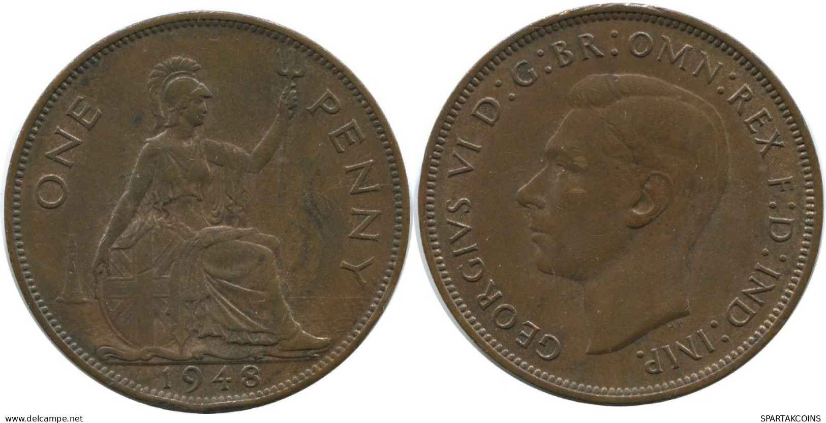 PENNY 1948 UK GROßBRITANNIEN GREAT BRITAIN Münze #AG896.1.D.A - D. 1 Penny