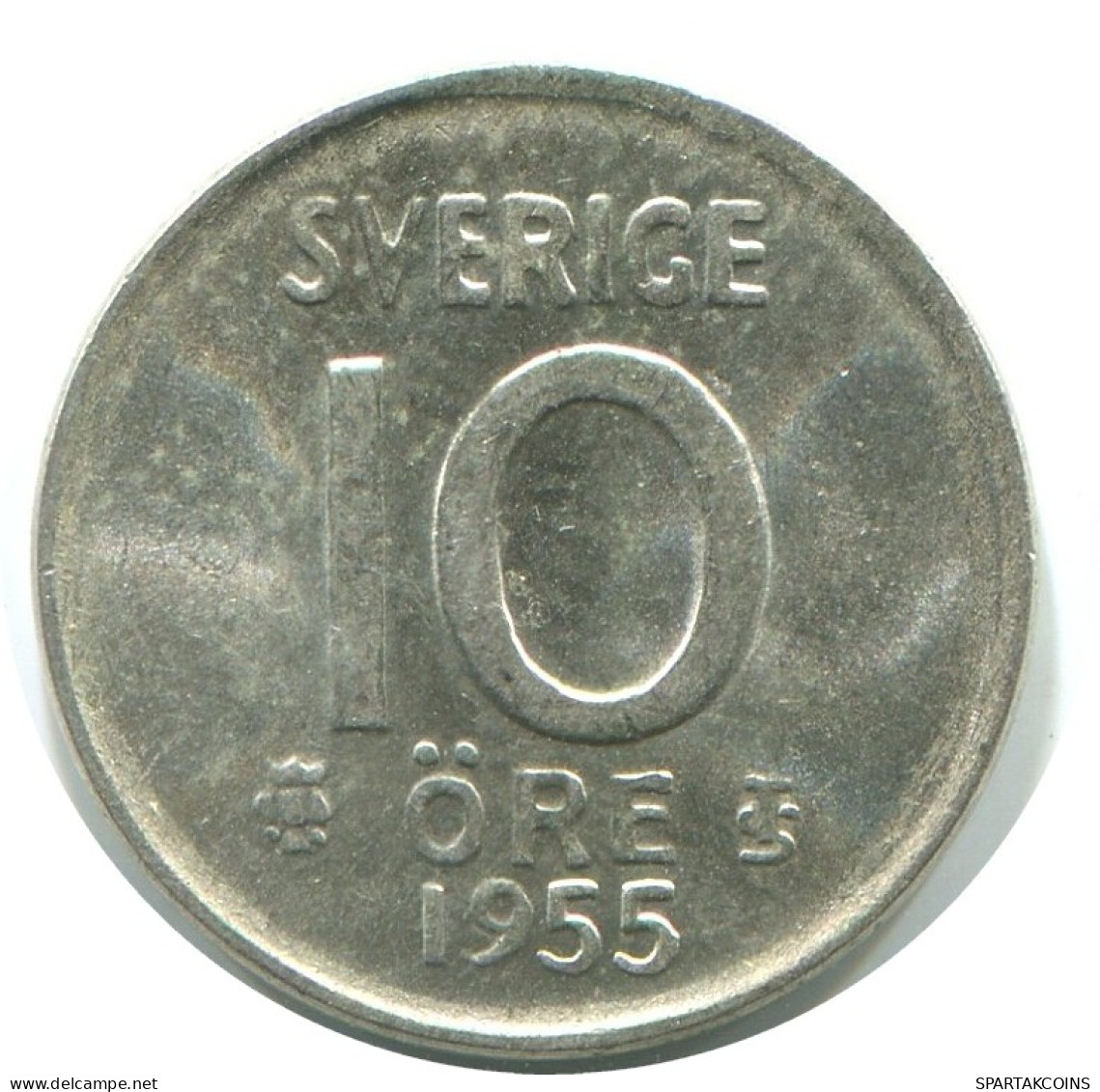 10 ORE 1955 SUECIA SWEDEN PLATA Moneda #AD059.2.E.A - Suède