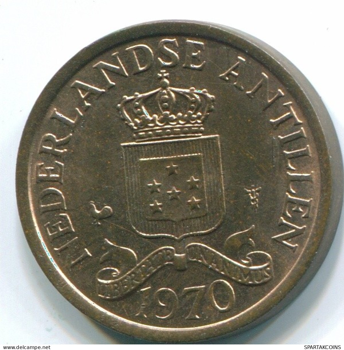 1 CENT 1970 ANTILLES NÉERLANDAISES Bronze Colonial Pièce #S10602.F.A - Antilles Néerlandaises