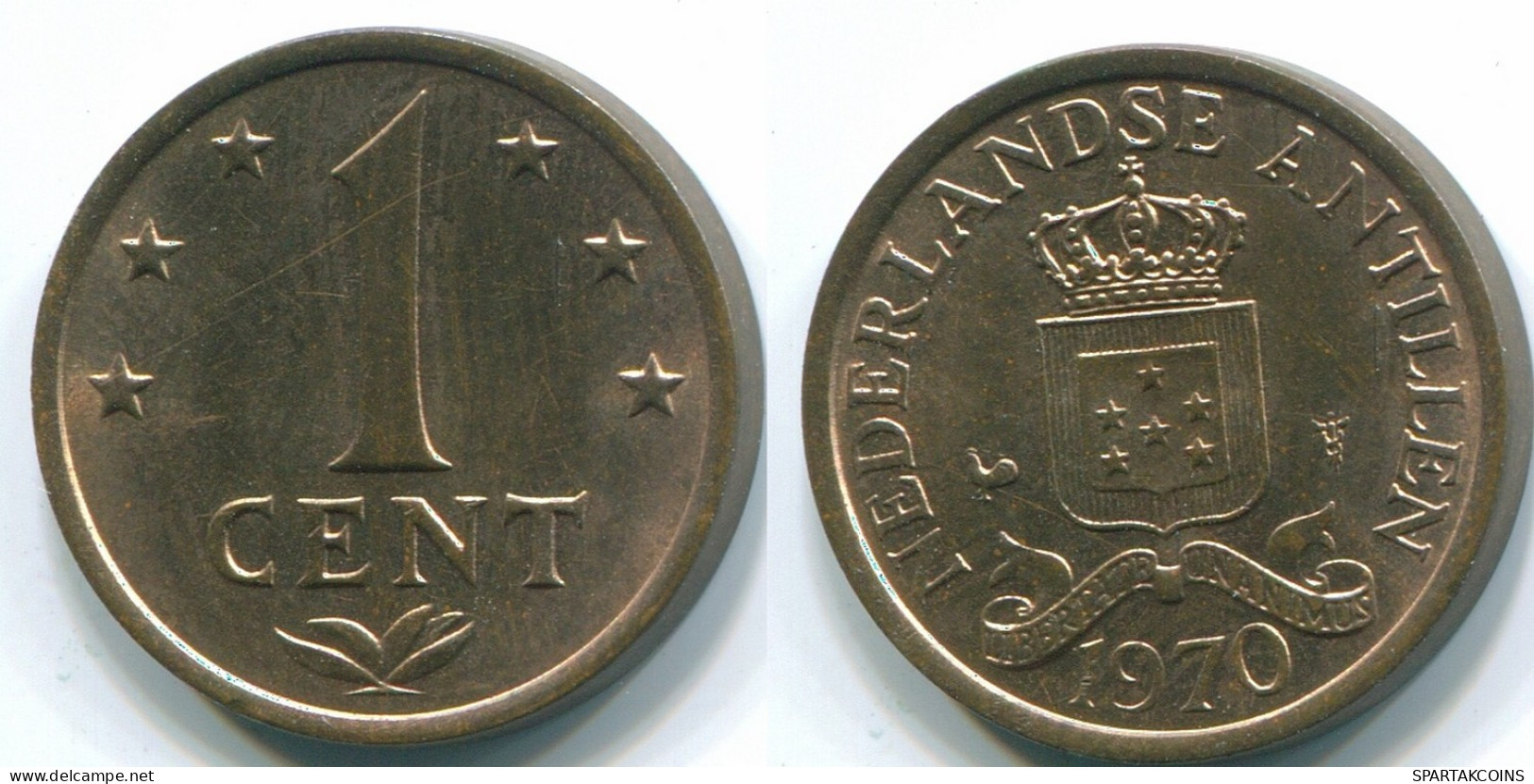 1 CENT 1970 ANTILLES NÉERLANDAISES Bronze Colonial Pièce #S10602.F.A - Netherlands Antilles