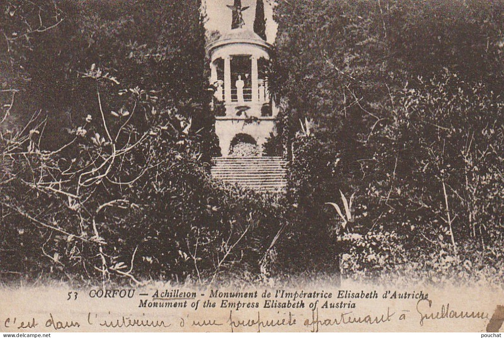 NE 15- CORFOU - MONUMENT DE L' IMPERATRICE ELISABETH D' AUTRICHE  - 2 SCANS - Griechenland