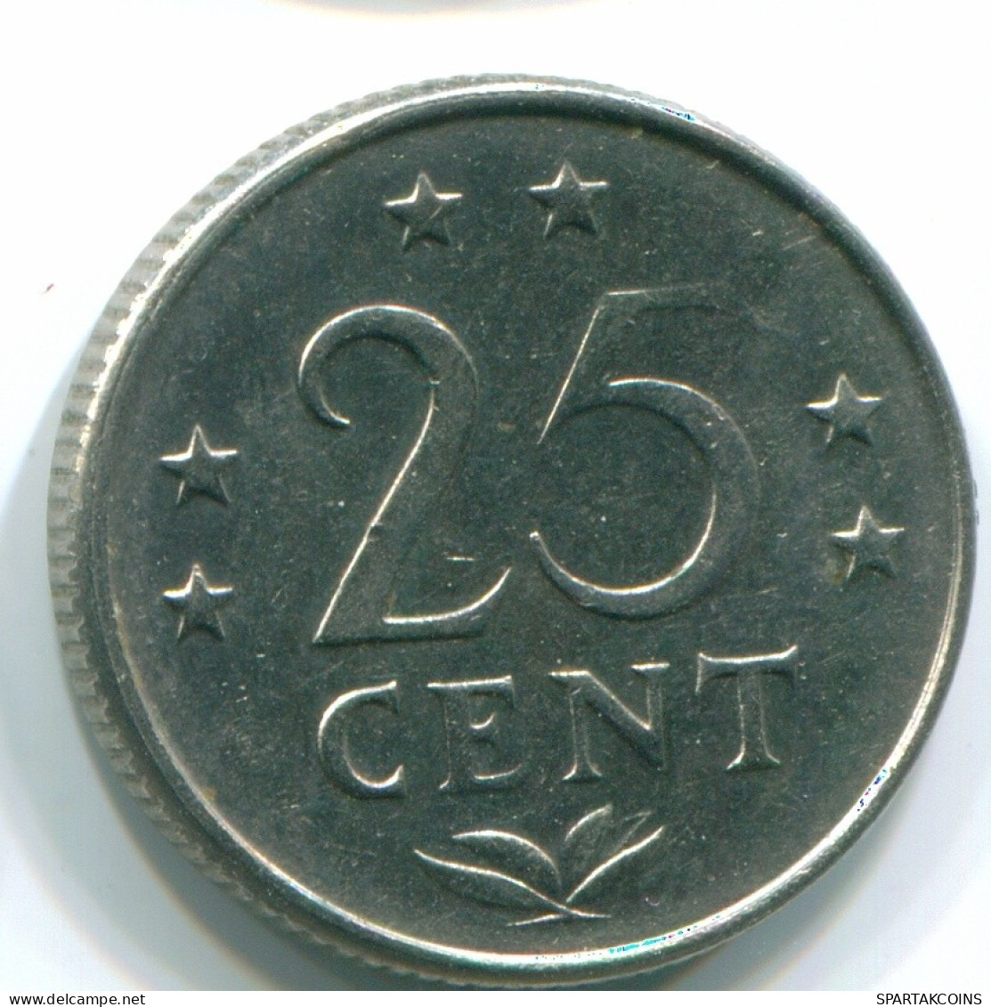 25 CENTS 1971 ANTILLES NÉERLANDAISES Nickel Colonial Pièce #S11563.F.A - Antilles Néerlandaises