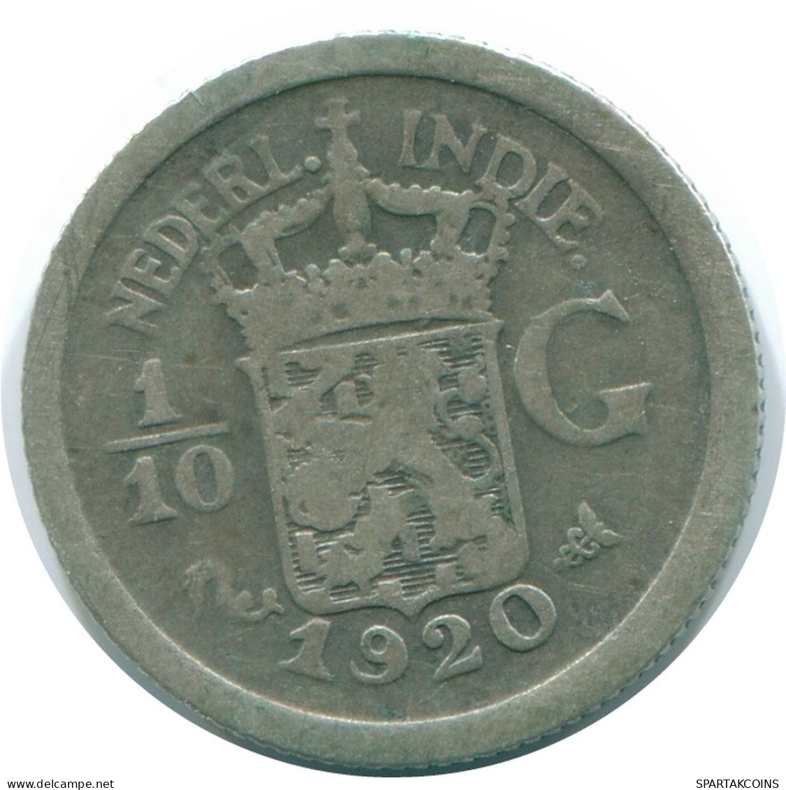 1/10 GULDEN 1920 INDIAS ORIENTALES DE LOS PAÍSES BAJOS PLATA #NL13412.3.E.A - Nederlands-Indië