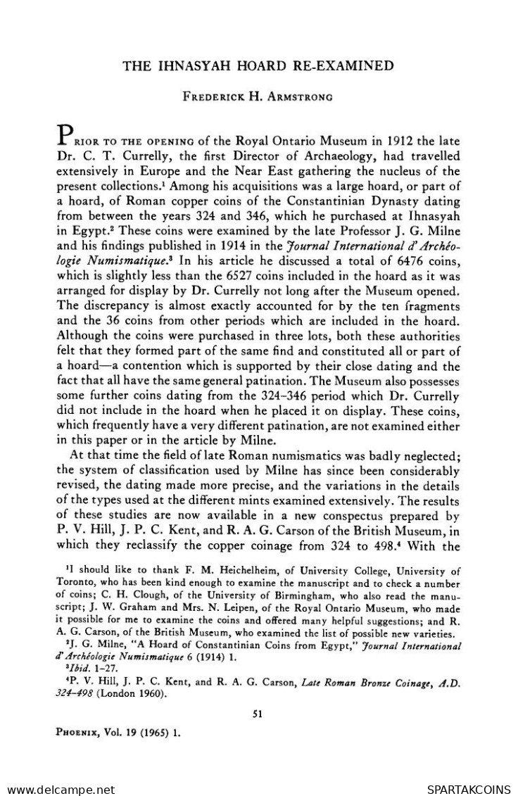 ROMAN Coin MINTED IN ALEKSANDRIA FOUND IN IHNASYAH HOARD EGYPT #ANC10168.14.U.A - The Christian Empire (307 AD To 363 AD)