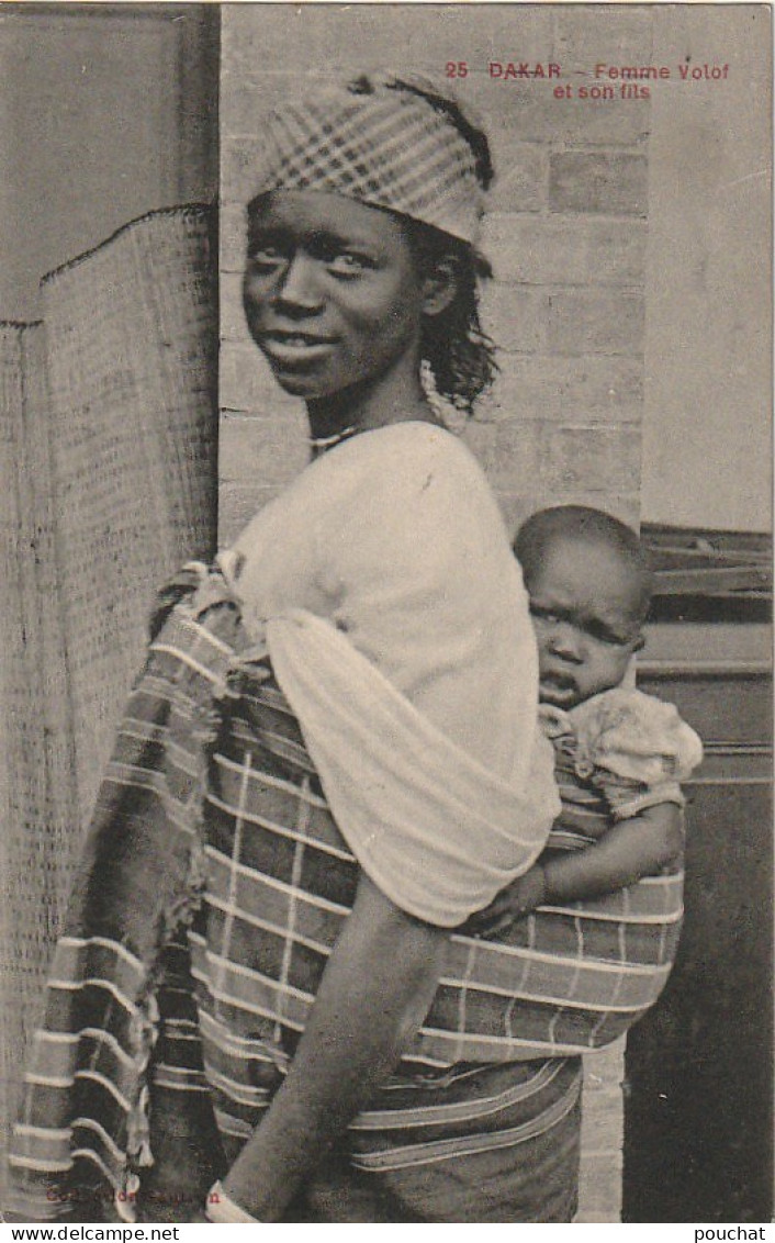 NE 16- SENEGAL -DAKAR - FEMME VOLOF ET SON FILS - 2 SCANS - Sénégal