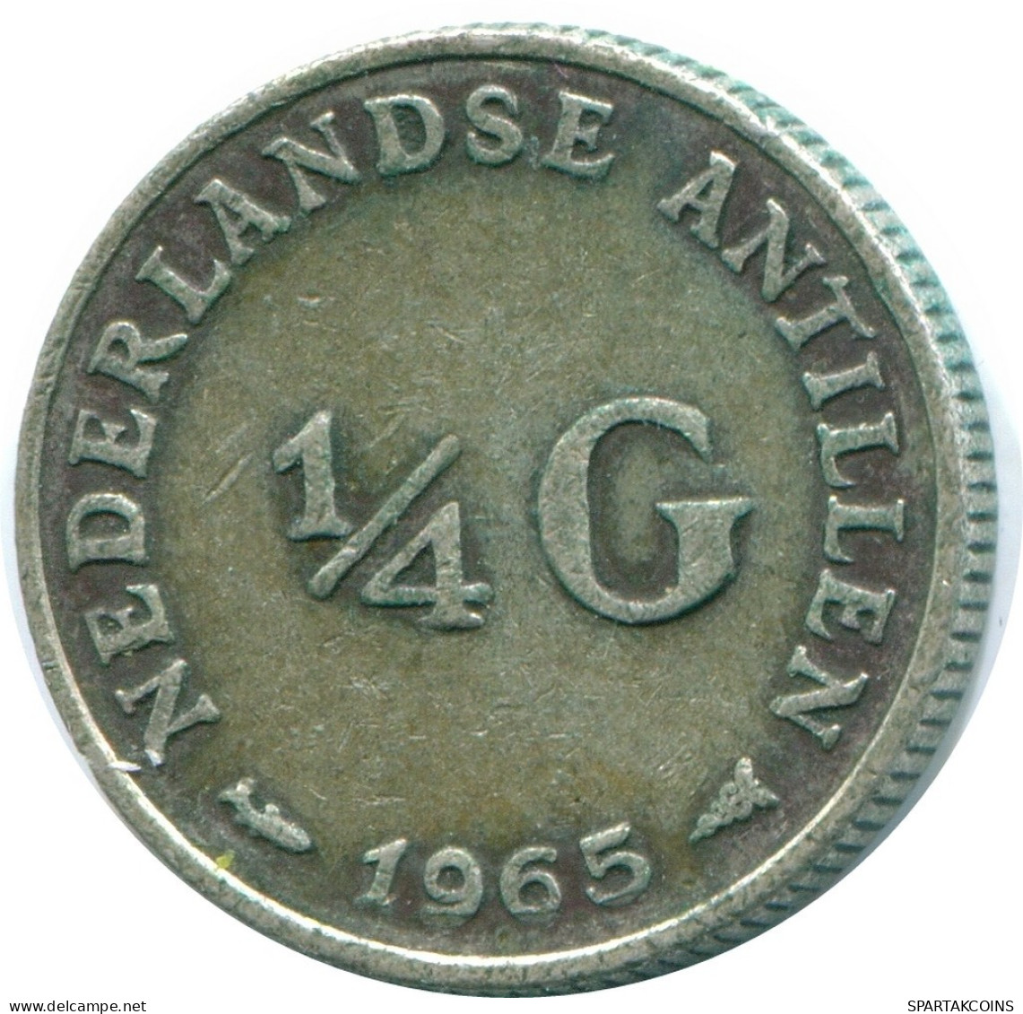 1/4 GULDEN 1965 NIEDERLÄNDISCHE ANTILLEN SILBER Koloniale Münze #NL11370.4.D.A - Niederländische Antillen