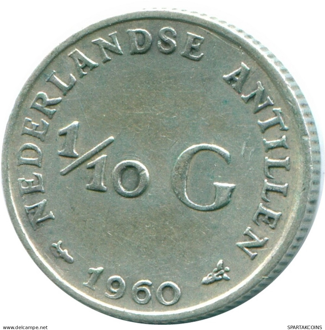 1/10 GULDEN 1960 NETHERLANDS ANTILLES SILVER Colonial Coin #NL12251.3.U.A - Antilles Néerlandaises