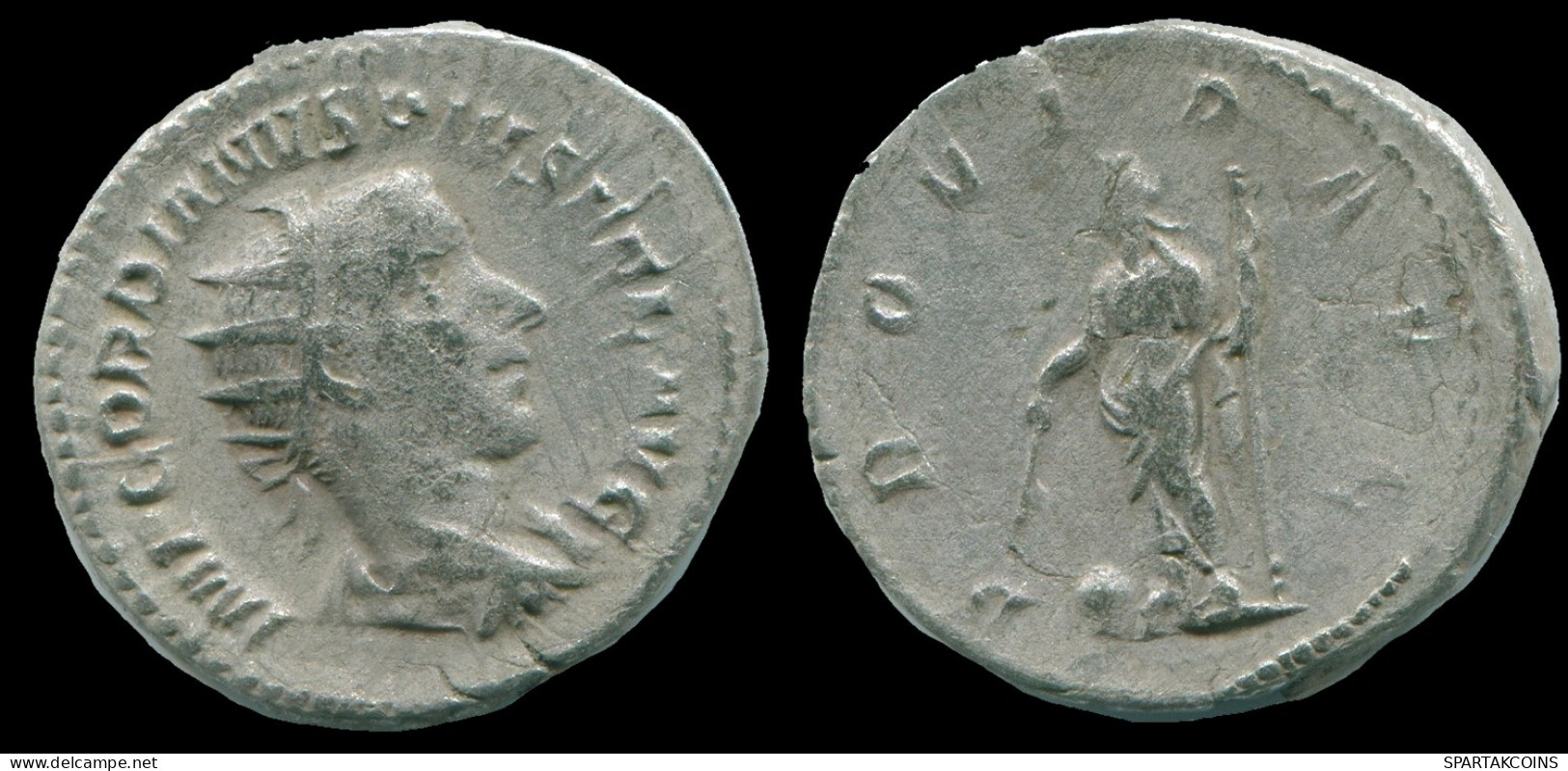 GORDIAN III AR ANTONINIANUS ROME AD 244 4TH OFFICINA PROVID AVG #ANC13120.43.D.A - La Crisi Militare (235 / 284)
