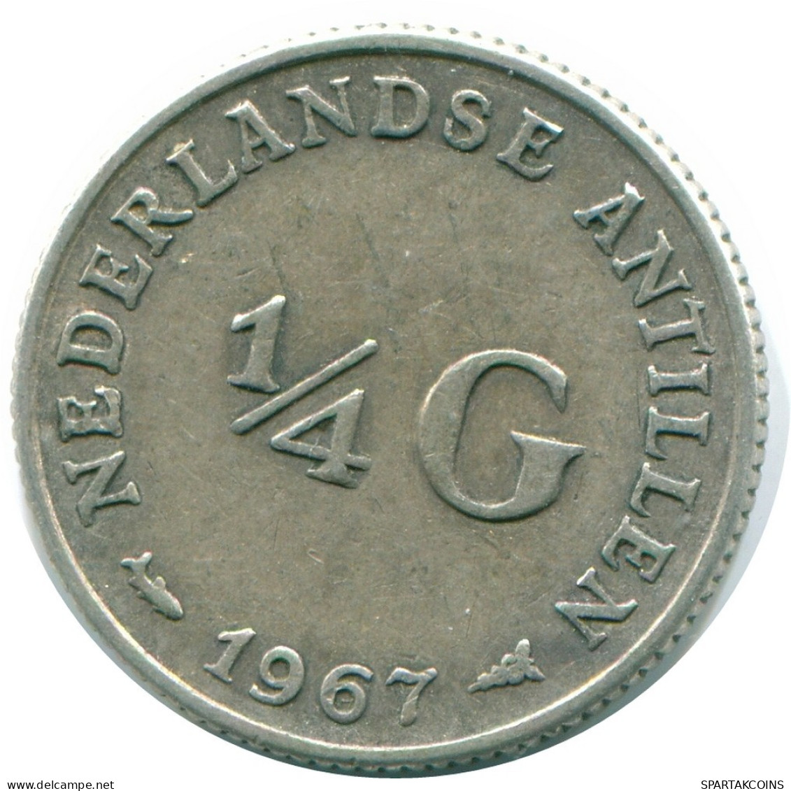 1/4 GULDEN 1967 ANTILLAS NEERLANDESAS PLATA Colonial Moneda #NL11542.4.E.A - Niederländische Antillen