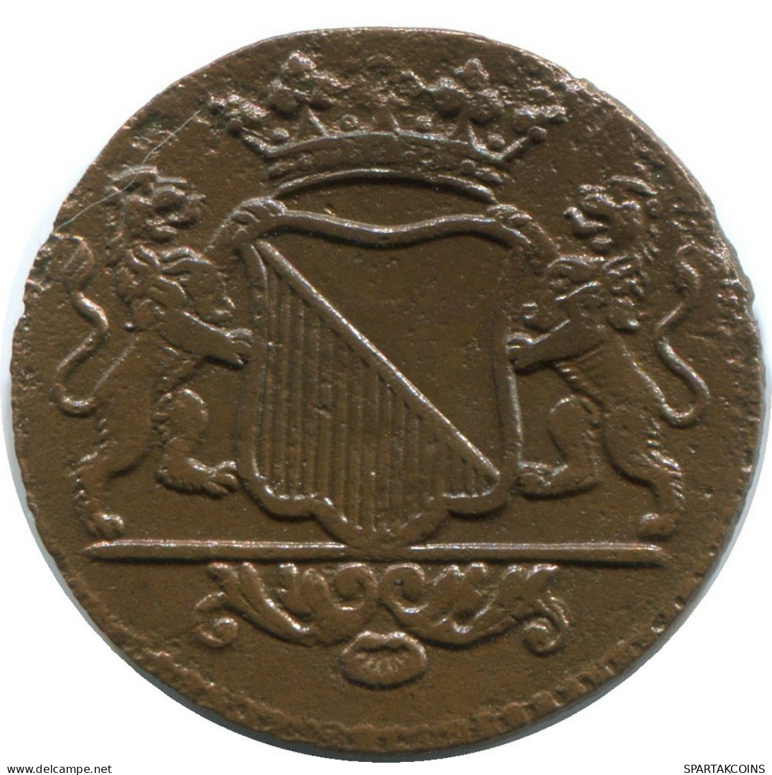 1746 UTRECHT VOC Duit NIEDERLANDE OSTINDIEN NY COLONIAL PENNY #VOC1328.12.D.A - Dutch East Indies