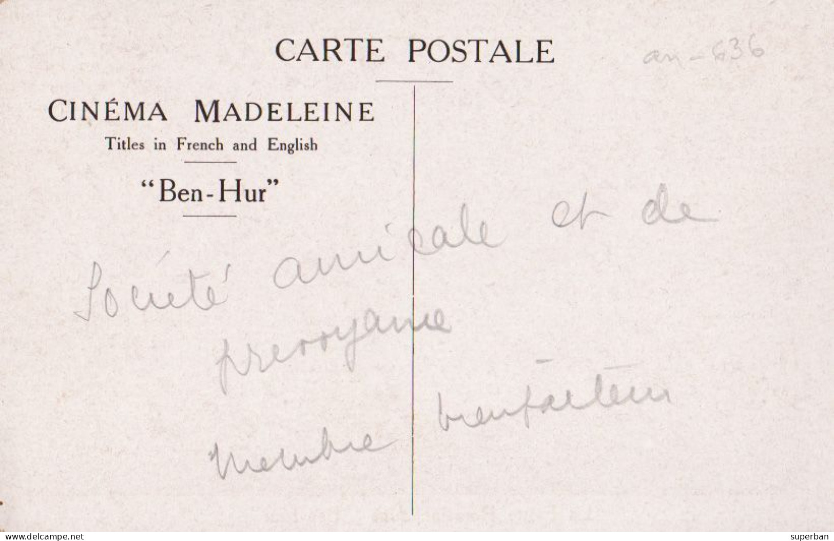 ADVERTISING / PUBLICITÉ Du CINÉMA MADELEINE : LA FLOTTE ROMAINE Dans "BEN-HUR" ~ 1925 - '930 (an636) - Sonstige & Ohne Zuordnung