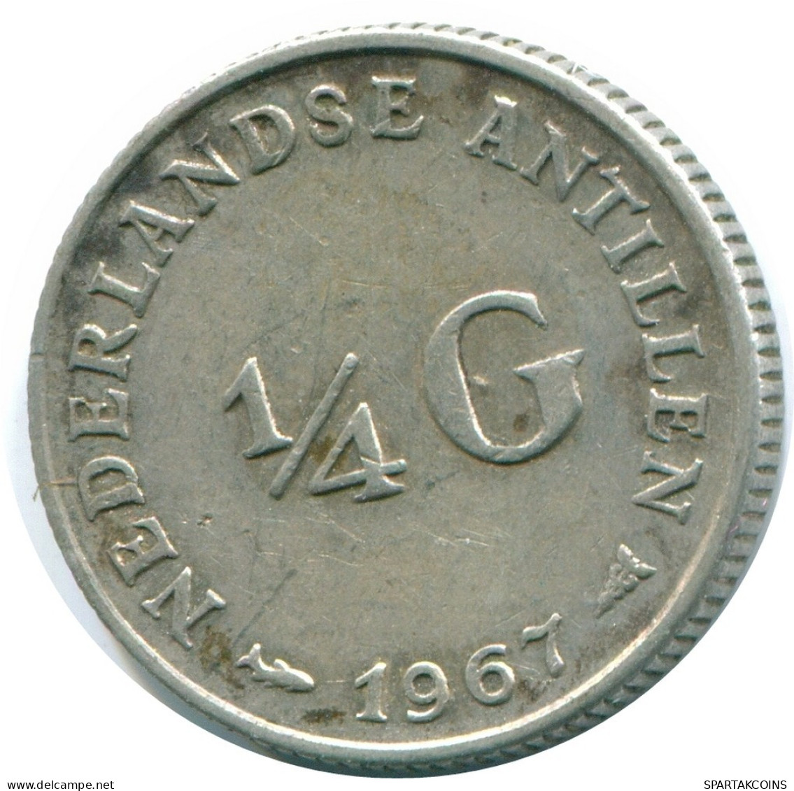 1/4 GULDEN 1967 ANTILLAS NEERLANDESAS PLATA Colonial Moneda #NL11538.4.E.A - Antilles Néerlandaises