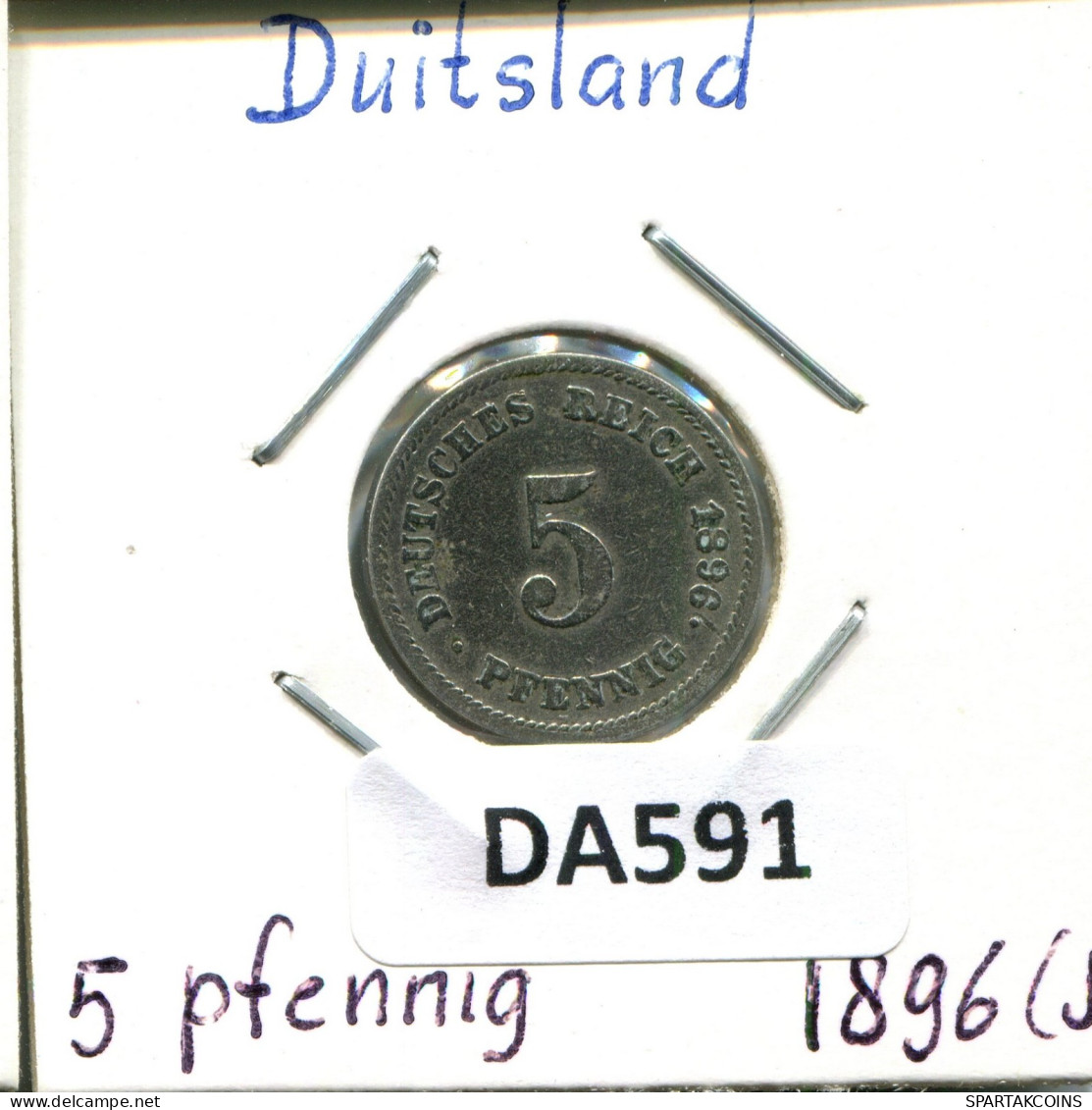 5 PFENNIG 1896 J ALLEMAGNE Pièce GERMANY #DA591.2.F.A - 5 Pfennig