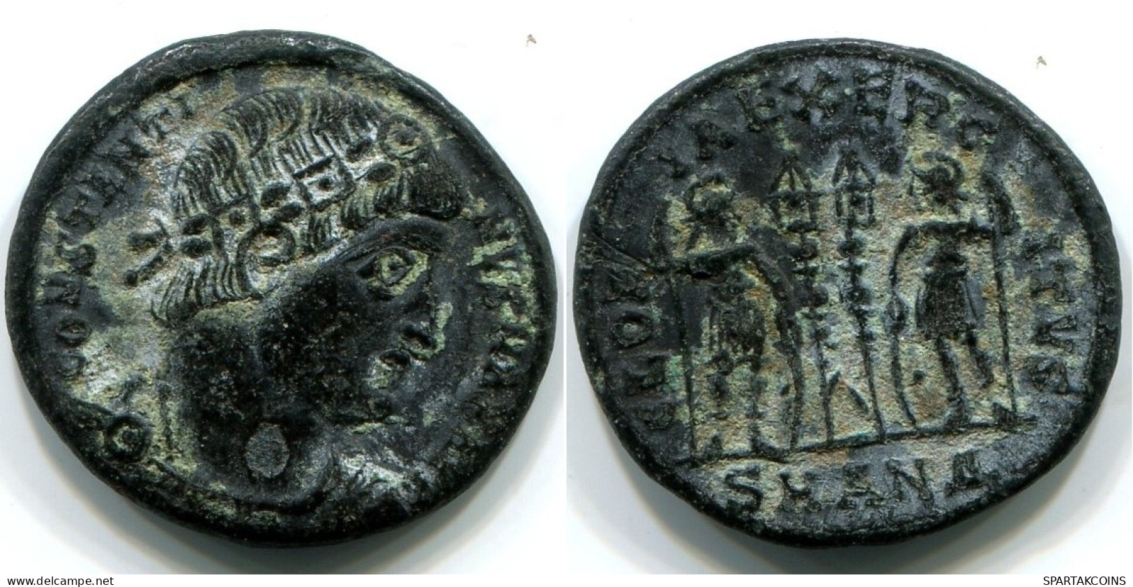 CONSTANTINE I AE SMALL FOLLIS Antike RÖMISCHEN KAISERZEIT Münze #ANC12380.6.D.A - L'Empire Chrétien (307 à 363)
