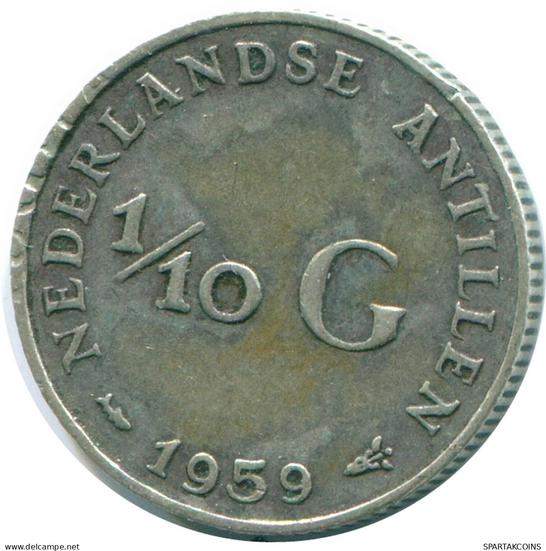 1/10 GULDEN 1959 ANTILLAS NEERLANDESAS PLATA Colonial Moneda #NL12224.3.E.A - Niederländische Antillen
