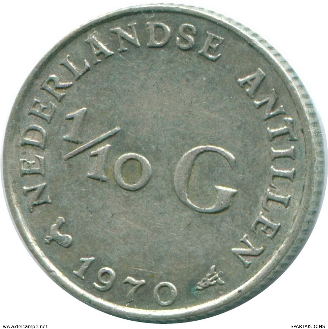 1/10 GULDEN 1970 ANTILLAS NEERLANDESAS PLATA Colonial Moneda #NL13036.3.E.A - Antilles Néerlandaises