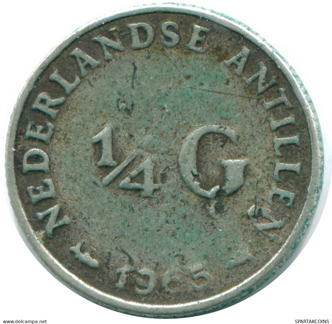 1/4 GULDEN 1965 ANTILLAS NEERLANDESAS PLATA Colonial Moneda #NL11399.4.E.A - Antilles Néerlandaises