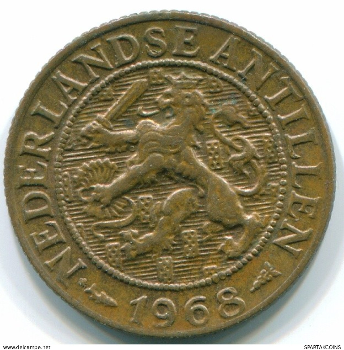 1 CENT 1968 NIEDERLÄNDISCHE ANTILLEN Bronze Fish Koloniale Münze #S10782.D.A - Antilles Néerlandaises