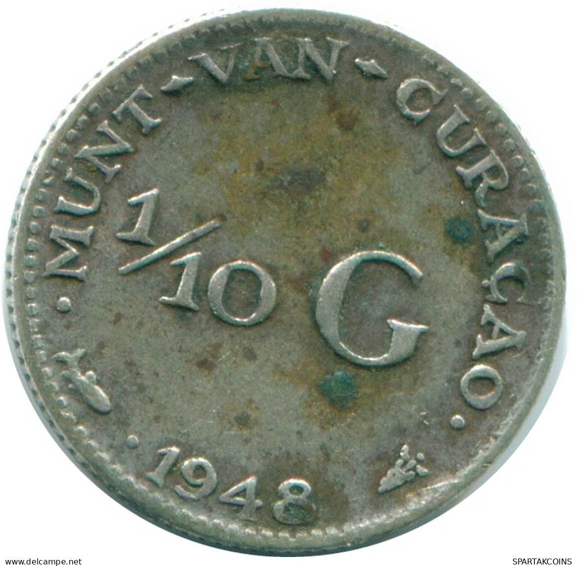 1/10 GULDEN 1948 CURACAO Netherlands SILVER Colonial Coin #NL12020.3.U.A - Curaçao