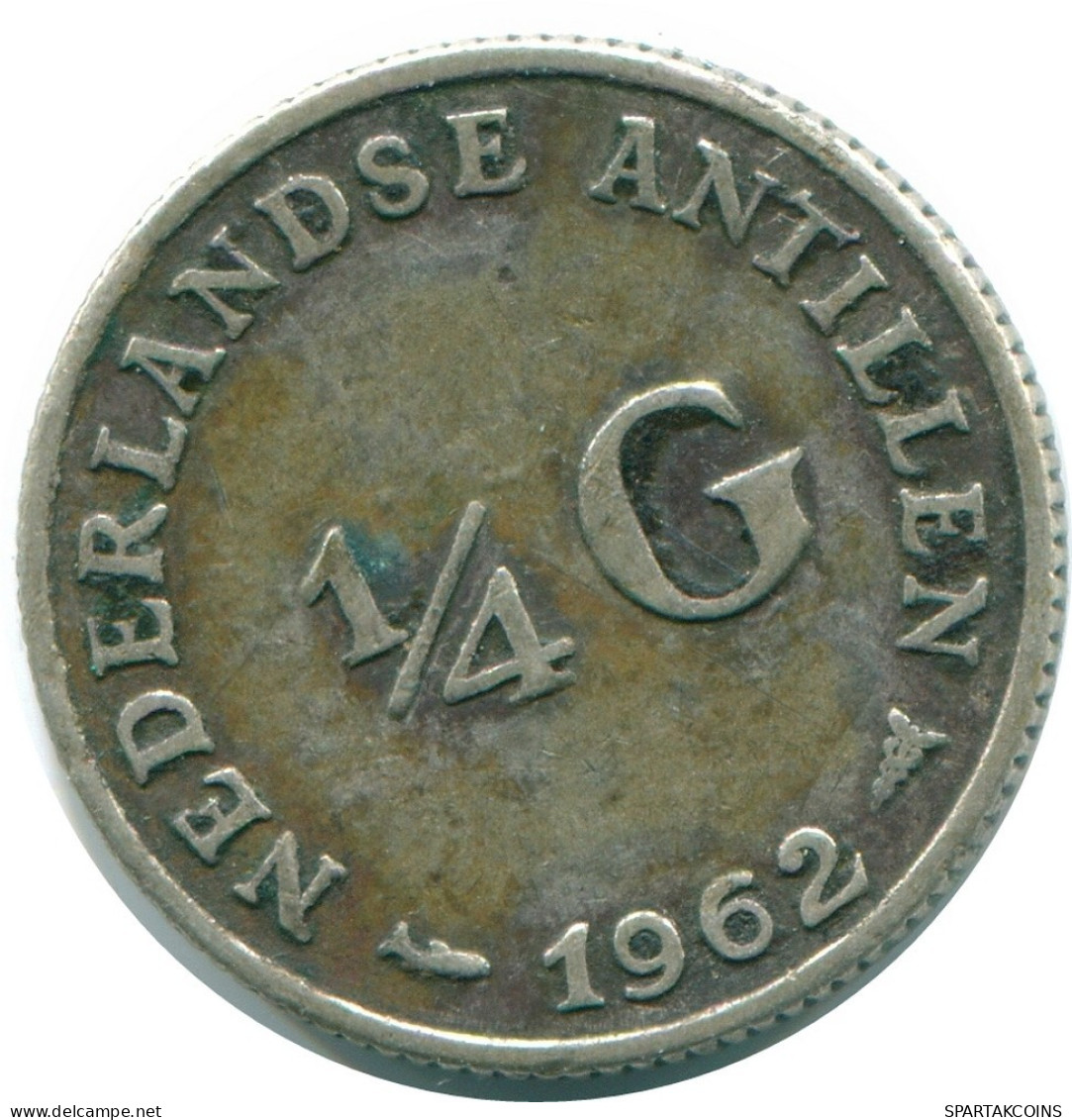 1/4 GULDEN 1962 NIEDERLÄNDISCHE ANTILLEN SILBER Koloniale Münze #NL11160.4.D.A - Antilles Néerlandaises