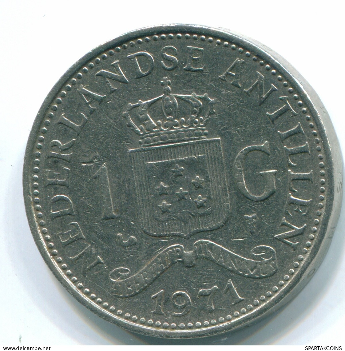 1 GULDEN 1971 NETHERLANDS ANTILLES Nickel Colonial Coin #S11976.U.A - Antilles Néerlandaises