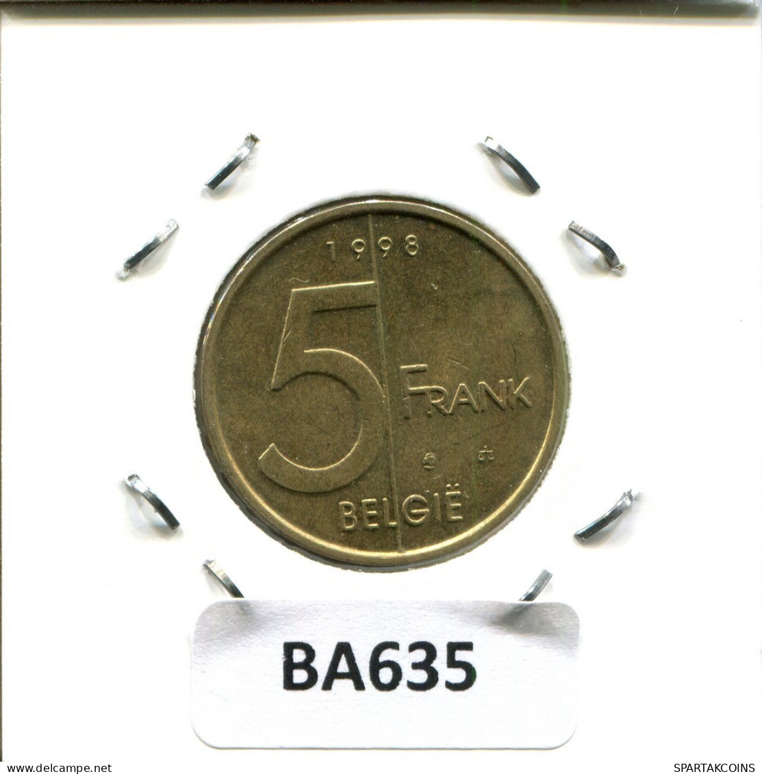 5 FRANCS 1998 BELGIEN BELGIUM Münze DUTCH Text #BA635.D.A - 5 Frank