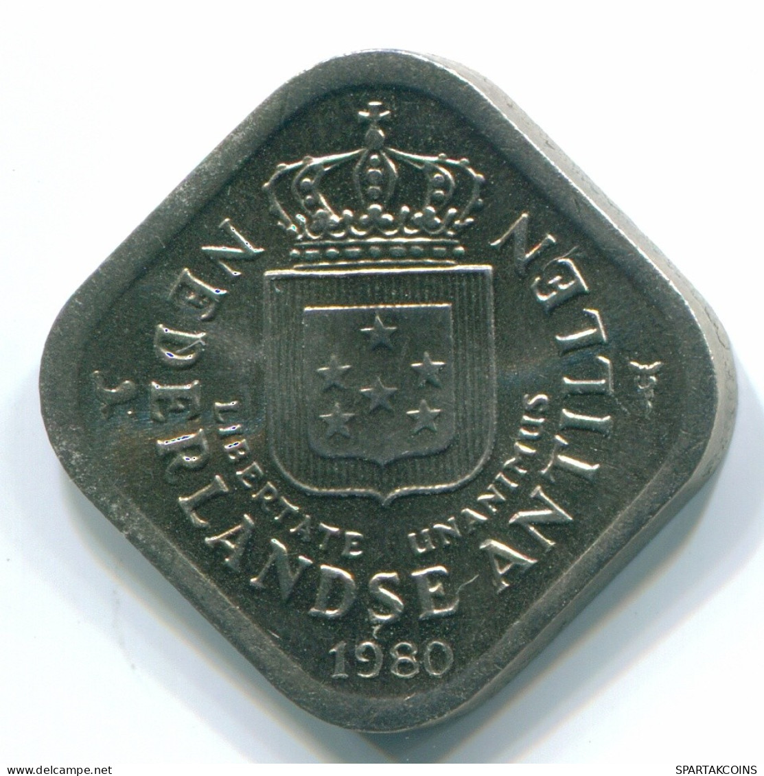 5 CENTS 1980 NIEDERLÄNDISCHE ANTILLEN Nickel Koloniale Münze #S12333.D.A - Niederländische Antillen