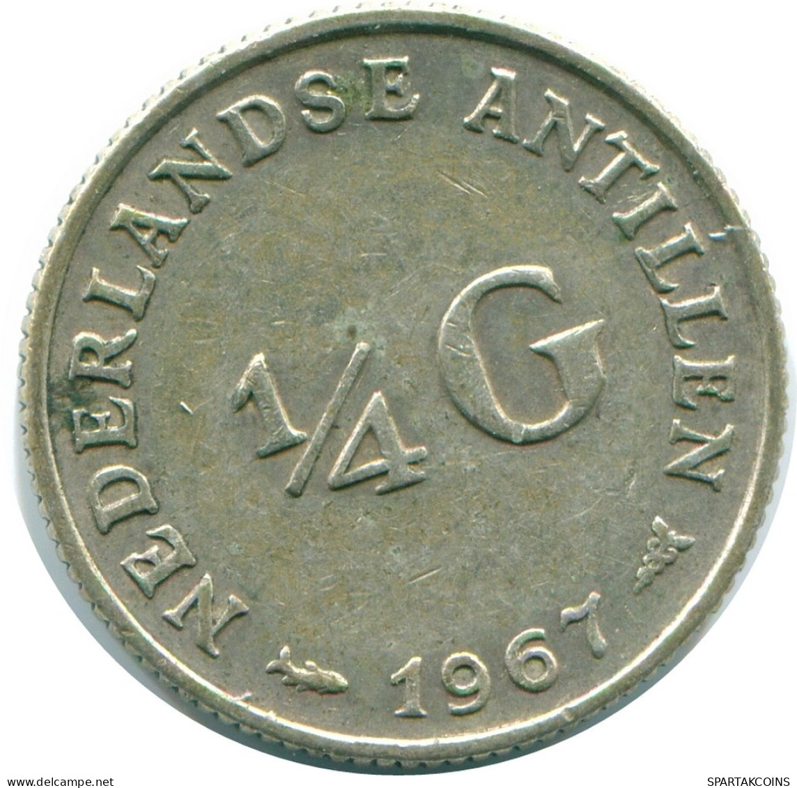 1/4 GULDEN 1967 NETHERLANDS ANTILLES SILVER Colonial Coin #NL11524.4.U.A - Antilles Néerlandaises
