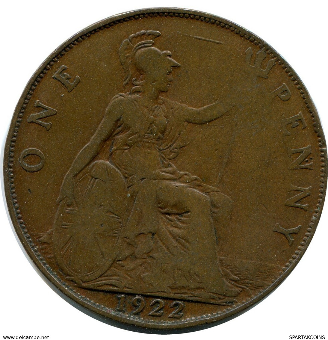PENNY 1922 UK GROßBRITANNIEN GREAT BRITAIN Münze #BB014.D.A - D. 1 Penny