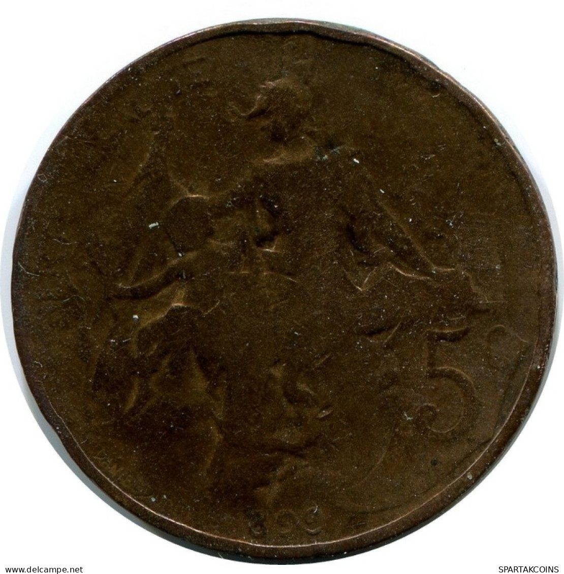 5 CENTIMES 1899 FRANKREICH FRANCE Französisch Münze #AM966.D.A - 5 Centimes