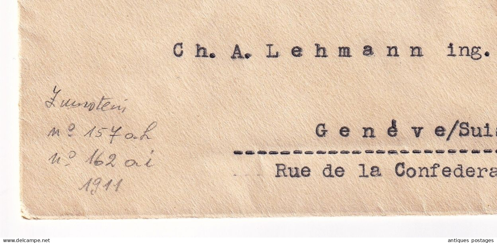 Lettre 1911 Athènes Grèce Podromos D. Antonoglou Genève Lehmann Suisse Switzerland Athens Greece Athen Griechenland - Brieven En Documenten