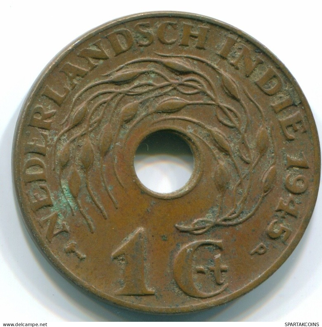 1 CENT 1945 P INDIAS ORIENTALES DE LOS PAÍSES BAJOS INDONESIA Bronze #S10331.E.A - Nederlands-Indië