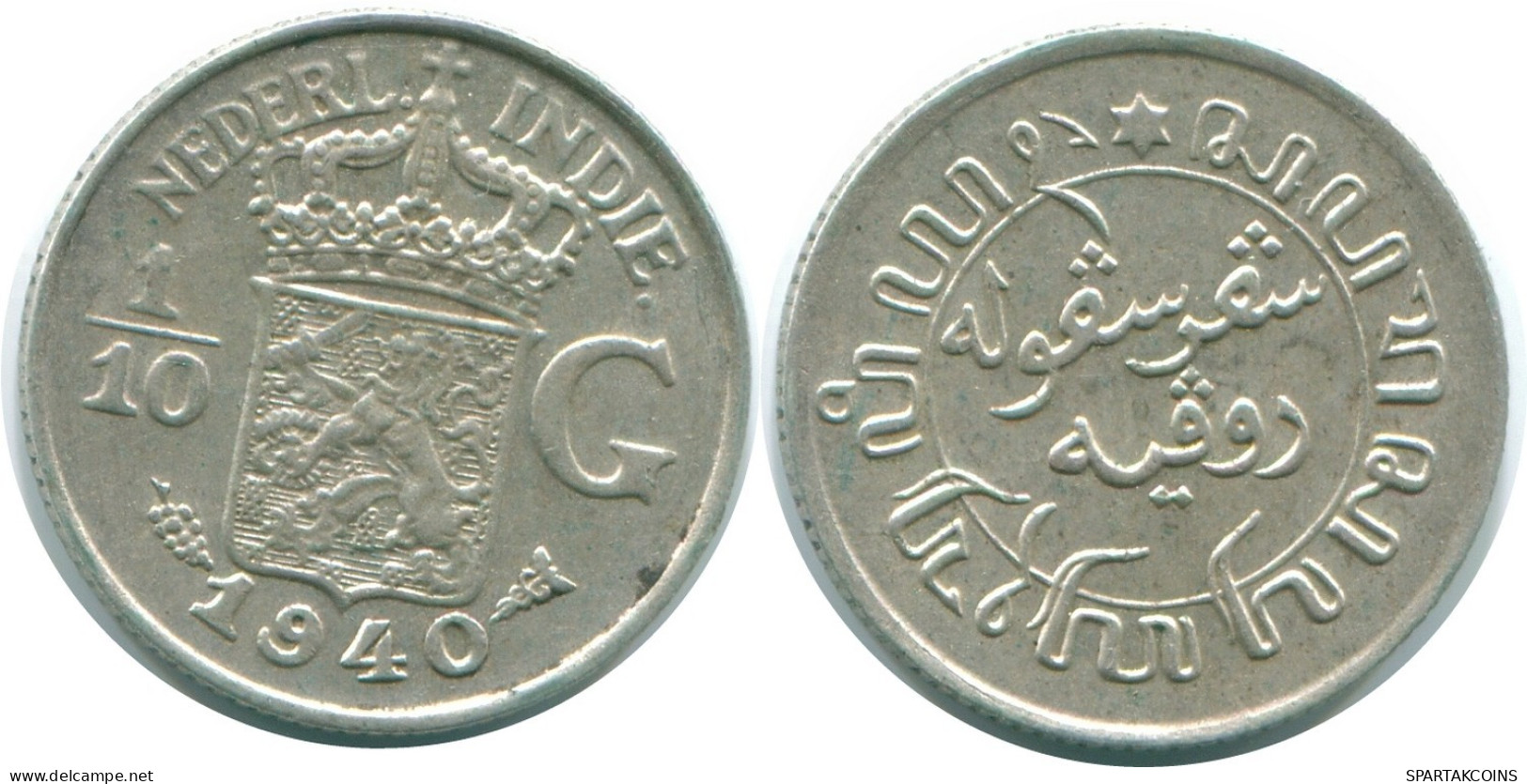 1/10 GULDEN 1940 NIEDERLANDE OSTINDIEN SILBER Koloniale Münze #NL13533.3.D.A - Niederländisch-Indien