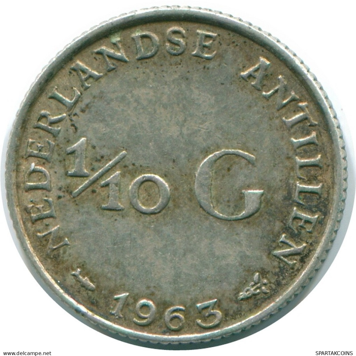 1/10 GULDEN 1963 NIEDERLÄNDISCHE ANTILLEN SILBER Koloniale Münze #NL12624.3.D.A - Netherlands Antilles