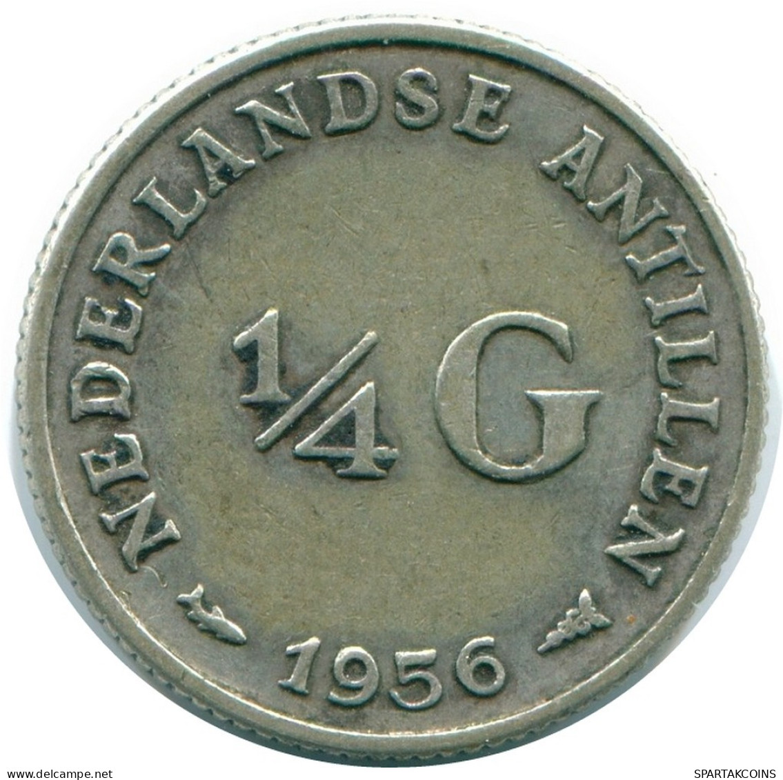 1/4 GULDEN 1956 ANTILLAS NEERLANDESAS PLATA Colonial Moneda #NL10925.4.E.A - Antilles Néerlandaises