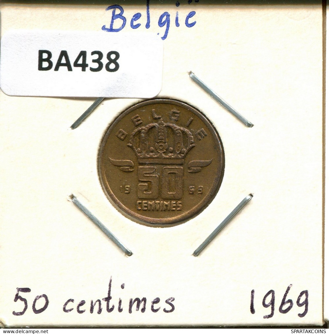 50 CENTIMES 1969 DUTCH Text BÉLGICA BELGIUM Moneda #BA438.E.A - 50 Cents