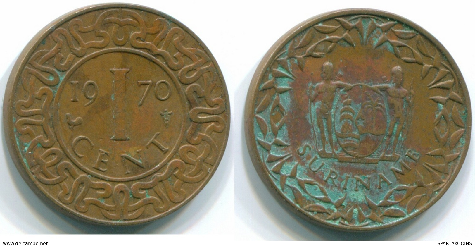 1 CENT 1970 SURINAME NÉERLANDAIS NETHERLANDS Bronze Cock Colonial Pièce #S10946.F.A - Surinam 1975 - ...