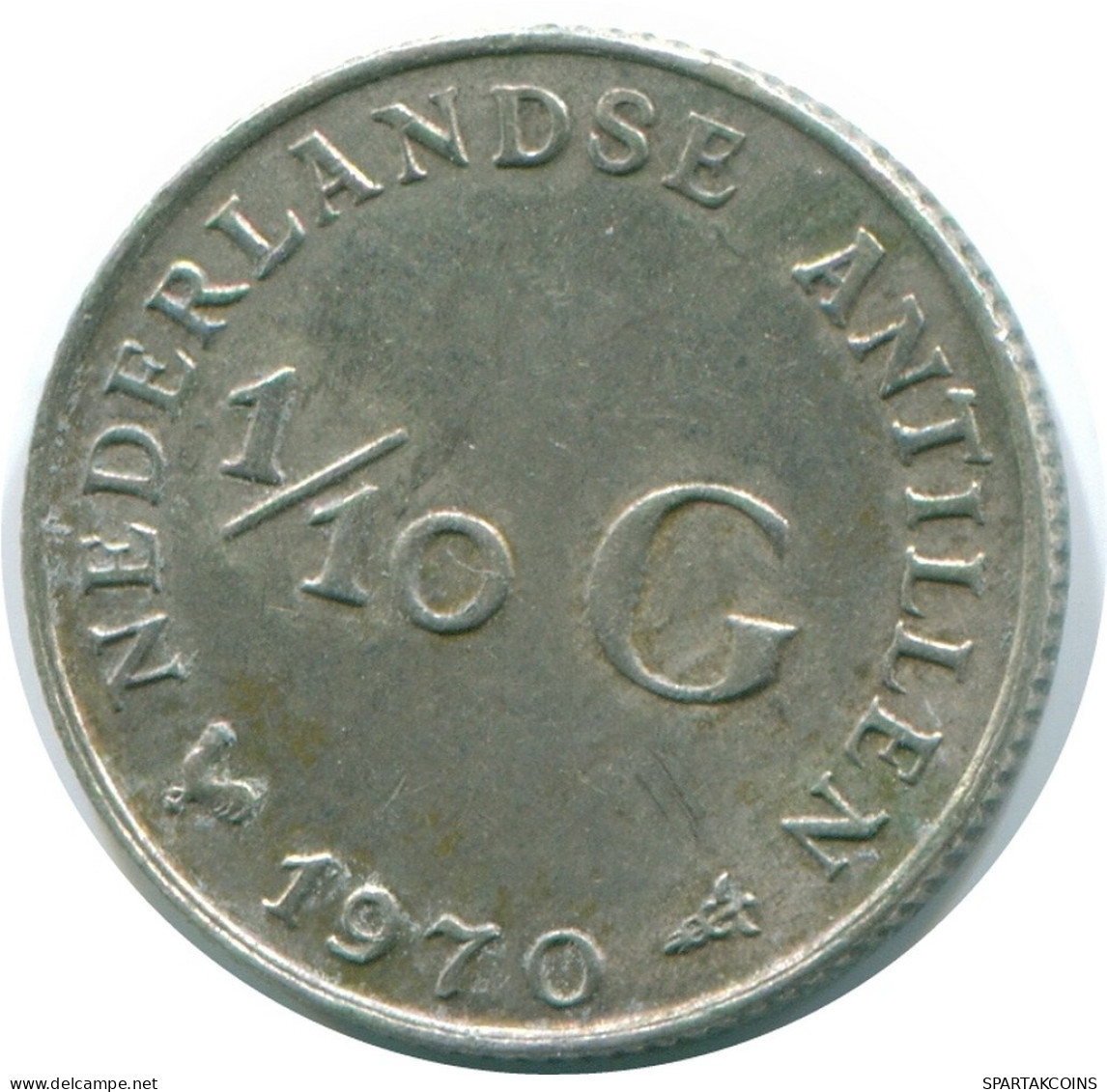 1/10 GULDEN 1970 NETHERLANDS ANTILLES SILVER Colonial Coin #NL13043.3.U.A - Nederlandse Antillen