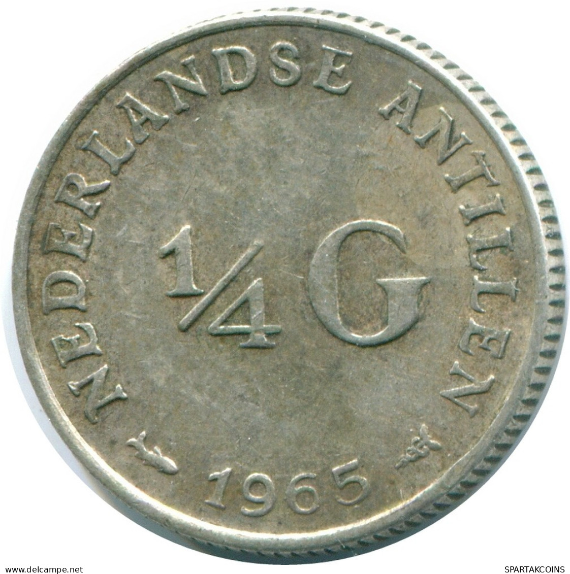 1/4 GULDEN 1965 NETHERLANDS ANTILLES SILVER Colonial Coin #NL11347.4.U.A - Antilles Néerlandaises